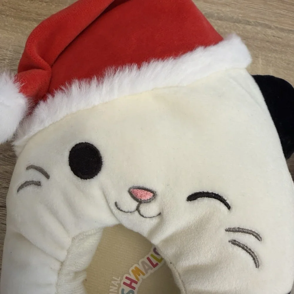 Squishmallows Christmas Cat Slippers Santa Hat‎ Kids Size 13-1 NWT Plush